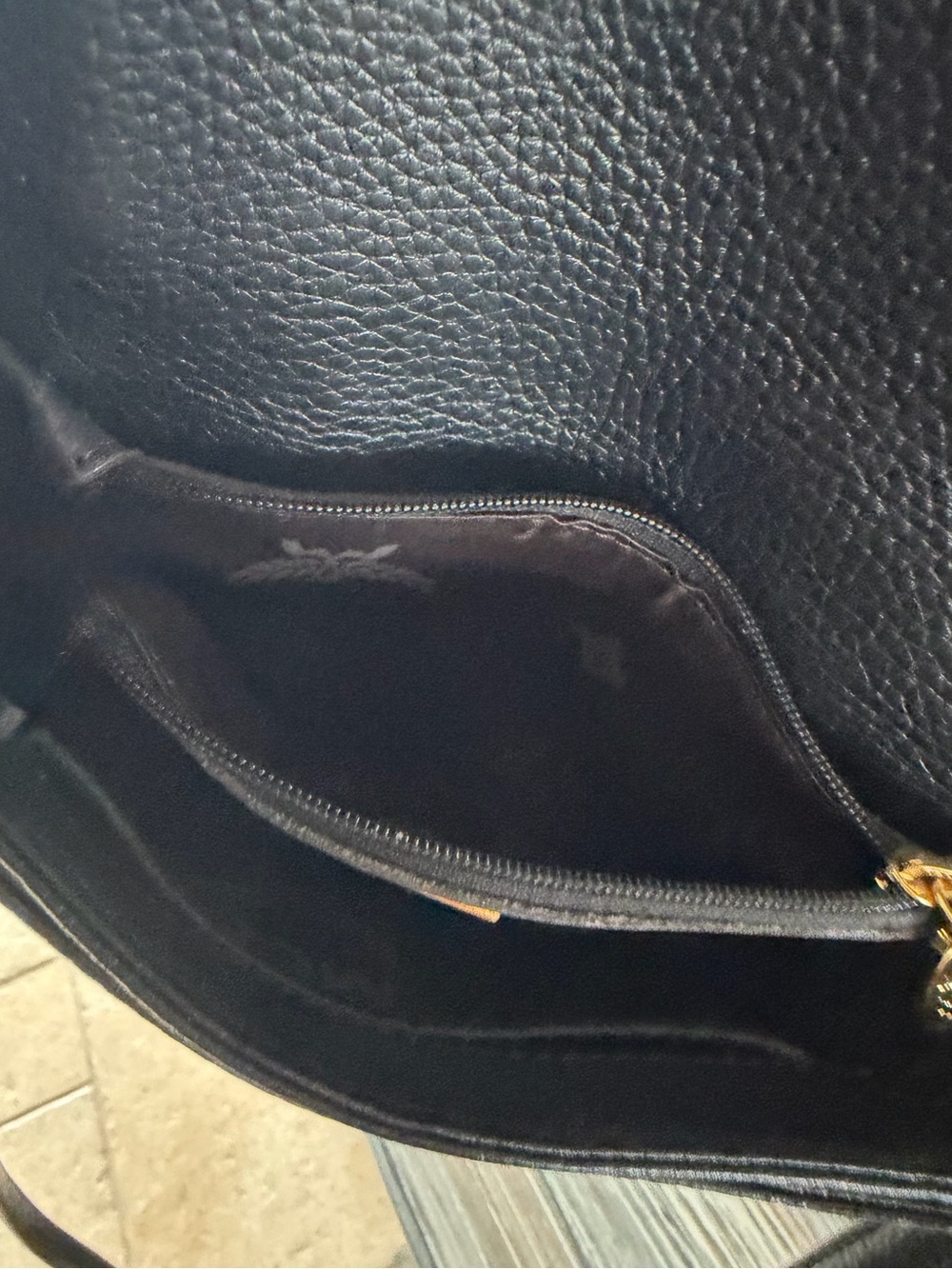 MCM Pebbled Black Leather Crossbody Bag with outside slip pocket!! - Picture 16 of 16